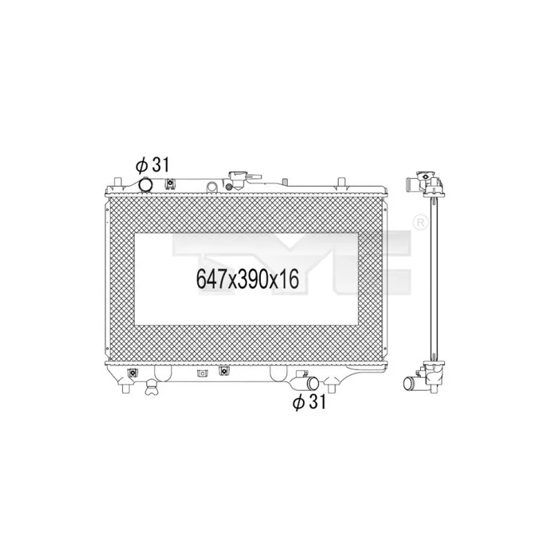 Radiateur, refroidissement du moteur TYC 720-1007