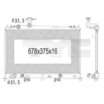 Radiateur, refroidissement du moteur TYC 720-1008