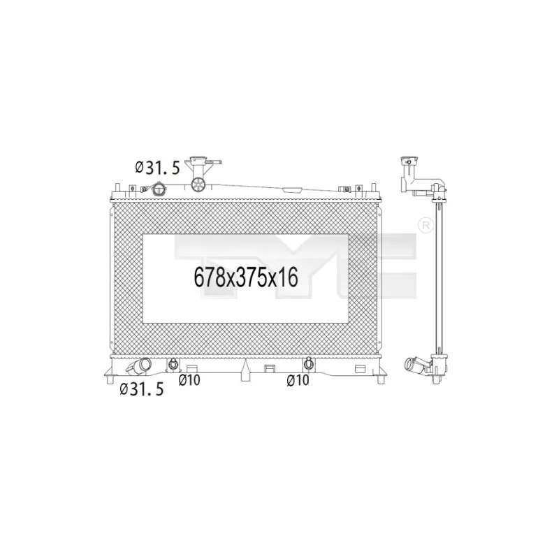 Radiateur, refroidissement du moteur TYC 720-1008