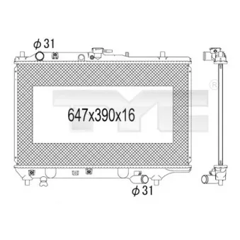 Radiateur, refroidissement du moteur TYC 720-1009