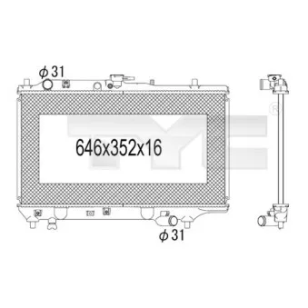 Radiateur, refroidissement du moteur TYC 720-1010