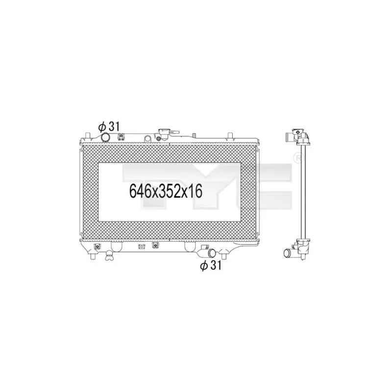 Radiateur, refroidissement du moteur TYC 720-1010