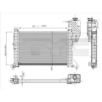 Radiateur, refroidissement du moteur TYC 721-0003