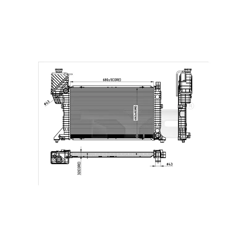 Radiateur, refroidissement du moteur TYC 721-0007