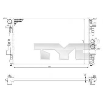 Radiateur, refroidissement du moteur TYC 721-0011