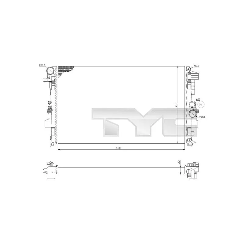 Radiateur, refroidissement du moteur TYC 721-0011