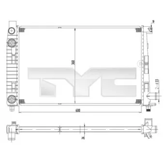 Radiateur, refroidissement du moteur TYC 721-0012