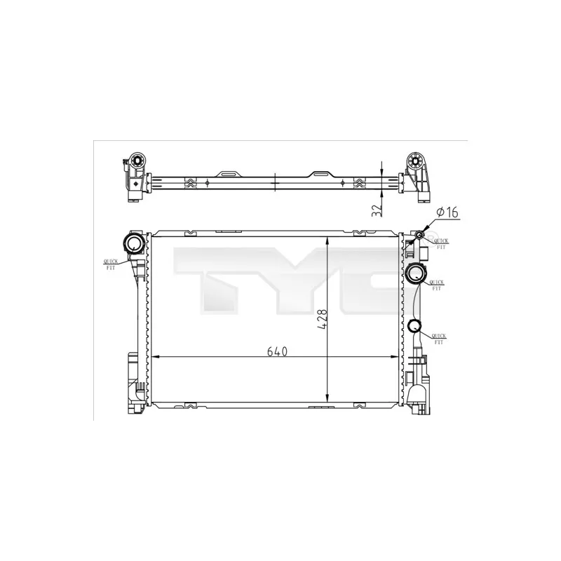 Radiateur, refroidissement du moteur TYC 721-0015