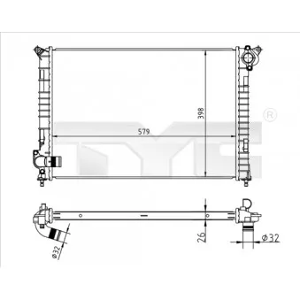 Radiateur, refroidissement du moteur TYC 722-0001