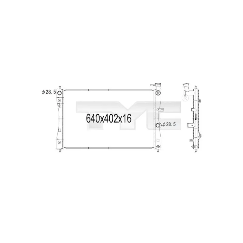 Radiateur, refroidissement du moteur TYC 723-1006
