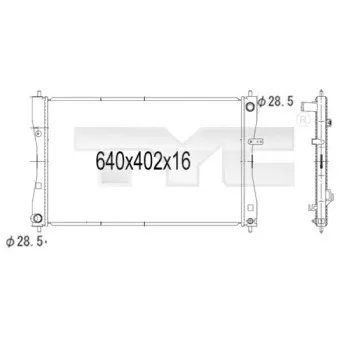 Radiateur, refroidissement du moteur TYC 723-1007