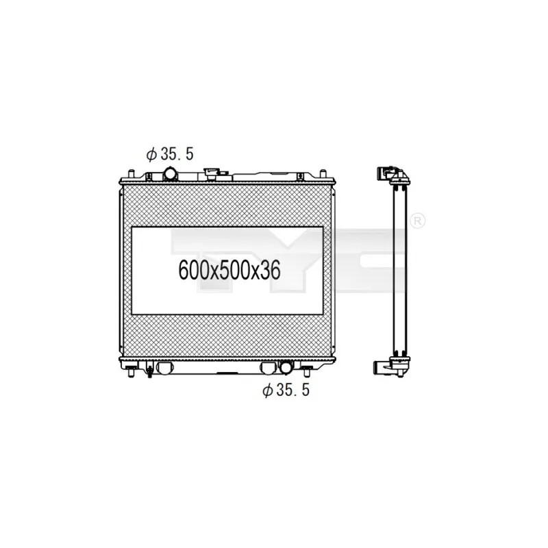 Radiateur, refroidissement du moteur TYC 723-1008
