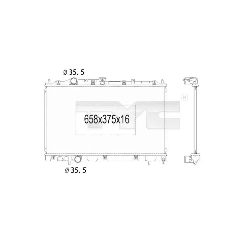 Radiateur, refroidissement du moteur TYC 723-1009