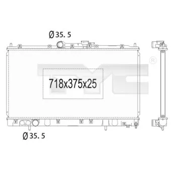 Radiateur, refroidissement du moteur TYC 723-1011