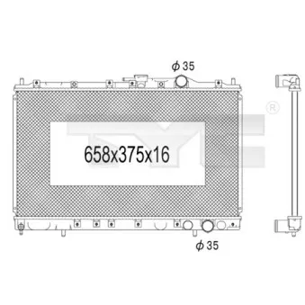 Radiateur, refroidissement du moteur TYC 723-1012