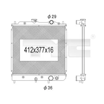 Radiateur, refroidissement du moteur TYC 723-1013