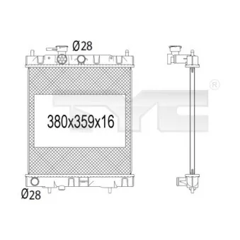 Radiateur, refroidissement du moteur TYC 724-1001