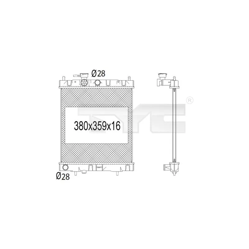 Radiateur, refroidissement du moteur TYC 724-1001
