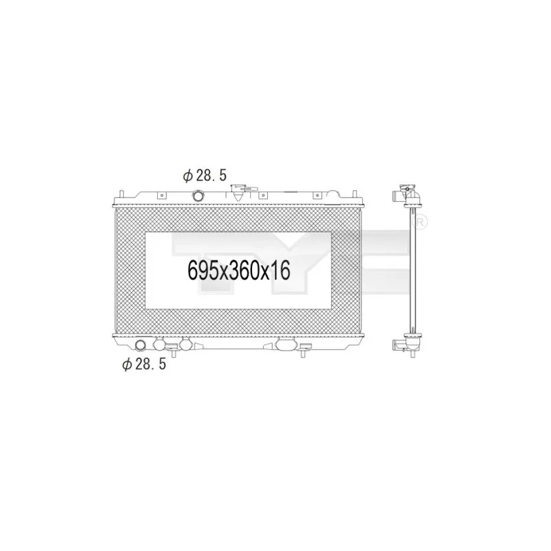 Radiateur, refroidissement du moteur TYC 724-1002