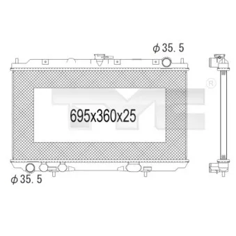 Radiateur, refroidissement du moteur TYC 724-1004