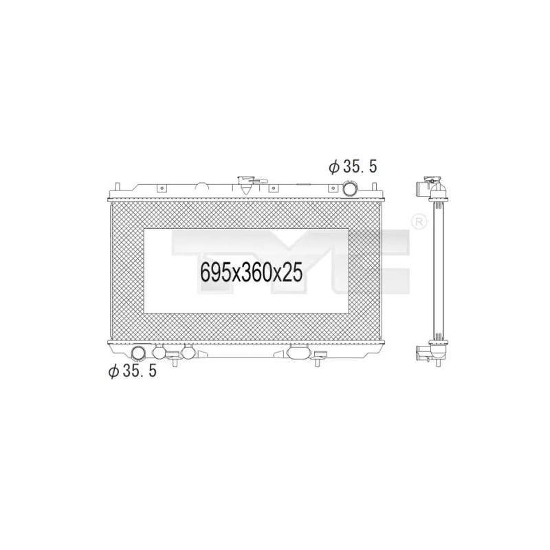 Radiateur, refroidissement du moteur TYC 724-1004