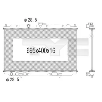 Radiateur, refroidissement du moteur TYC 724-1005