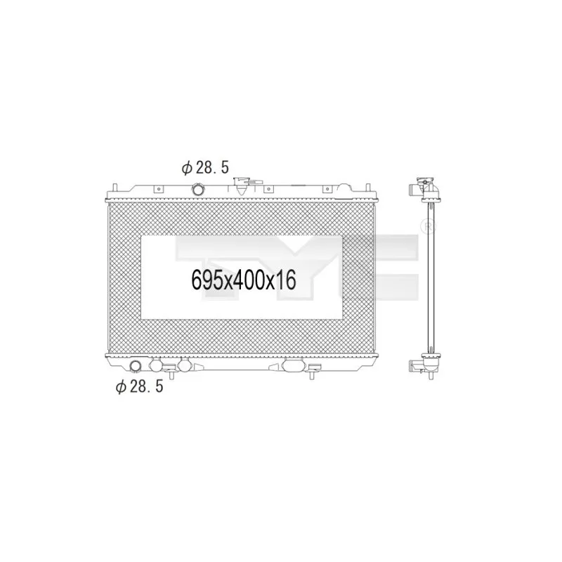 Radiateur, refroidissement du moteur TYC 724-1005
