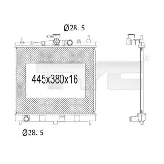 Radiateur, refroidissement du moteur TYC 724-1006