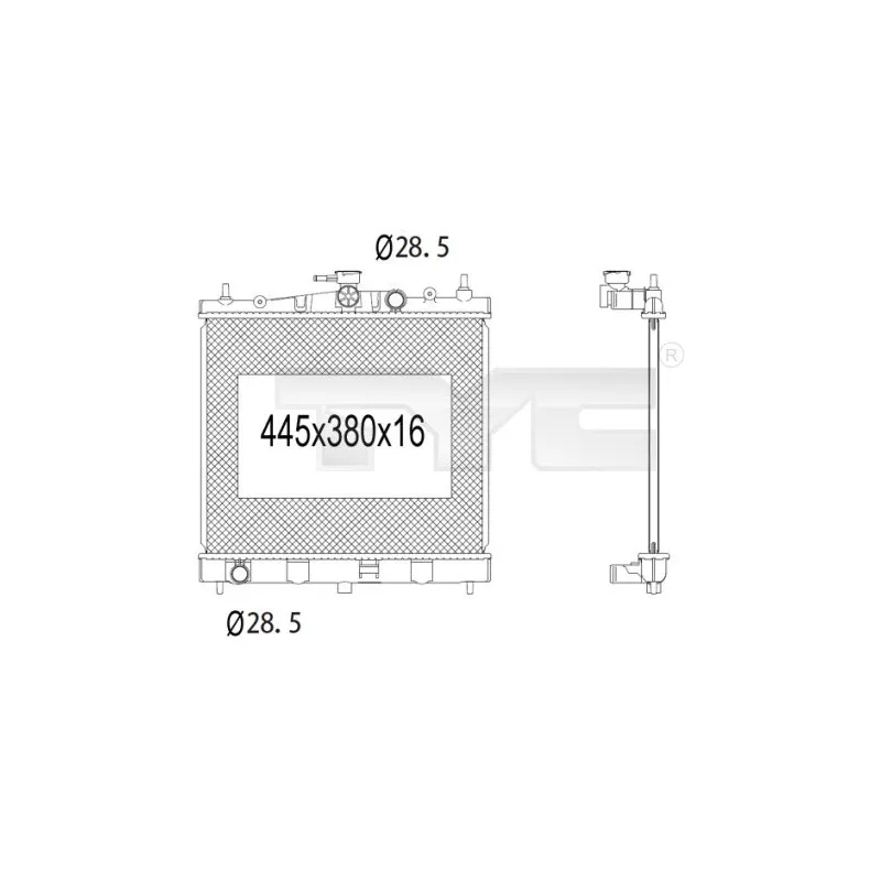 Radiateur, refroidissement du moteur TYC 724-1006