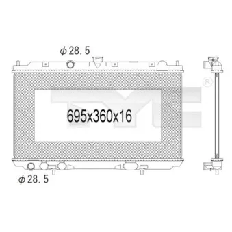 Radiateur, refroidissement du moteur TYC 724-1007