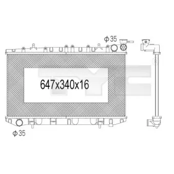 Radiateur, refroidissement du moteur TYC 724-1012