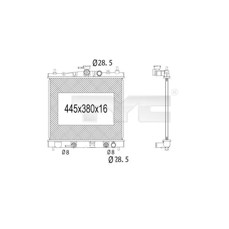 Radiateur, refroidissement du moteur TYC 724-1014