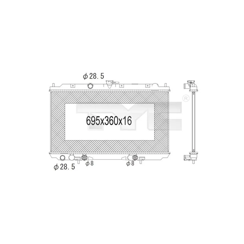 Radiateur, refroidissement du moteur TYC 724-1015