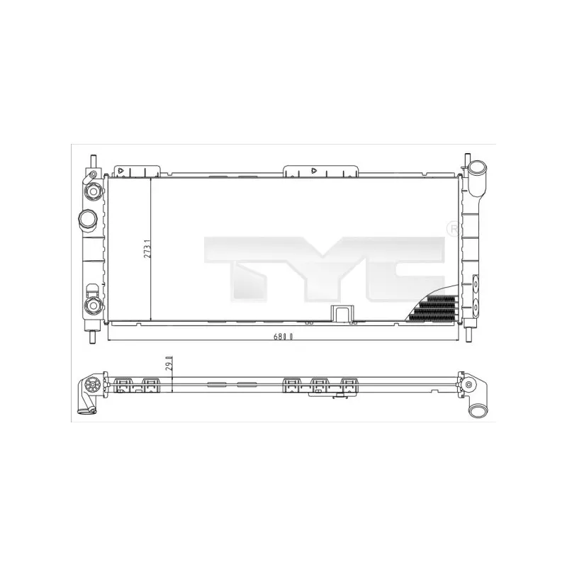 Radiateur, refroidissement du moteur TYC 725-0003