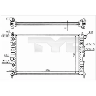 Radiateur, refroidissement du moteur TYC 725-0004-R