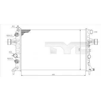 Radiateur, refroidissement du moteur TYC 725-0006