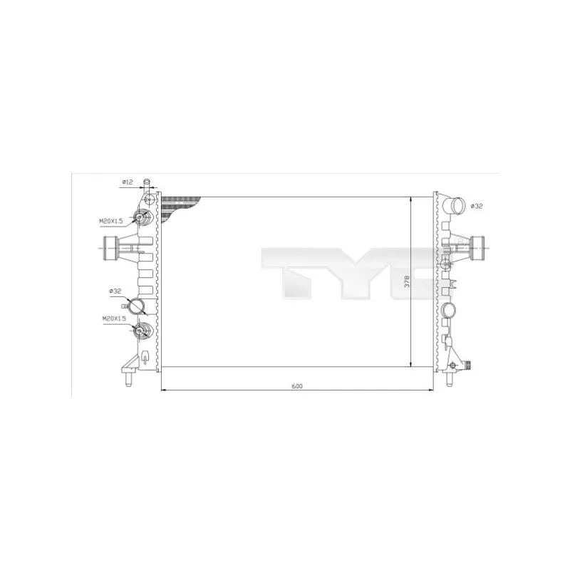 Radiateur, refroidissement du moteur TYC 725-0006