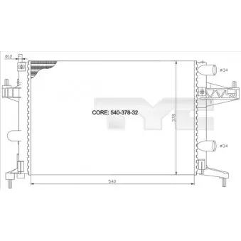 Radiateur, refroidissement du moteur TYC 725-0007