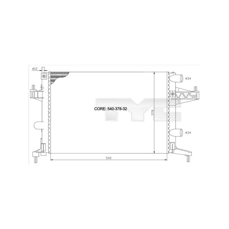 Radiateur, refroidissement du moteur TYC 725-0007