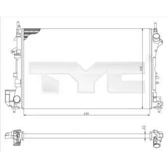 Radiateur, refroidissement du moteur TYC 725-0009