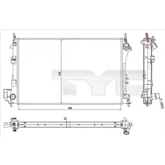Radiateur, refroidissement du moteur TYC 725-0010-R