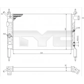 Radiateur, refroidissement du moteur TYC 725-0018