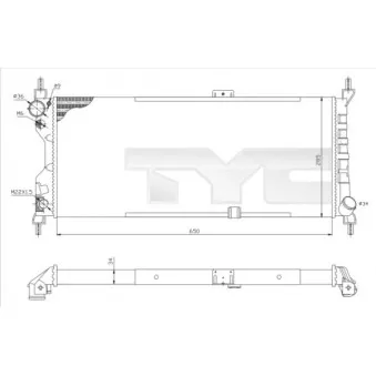 Radiateur, refroidissement du moteur TYC 725-0019-R
