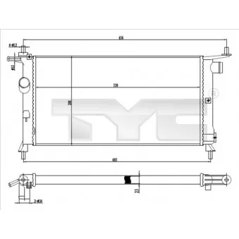Radiateur, refroidissement du moteur TYC 725-0020