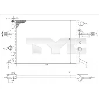Radiateur, refroidissement du moteur TYC 725-0021