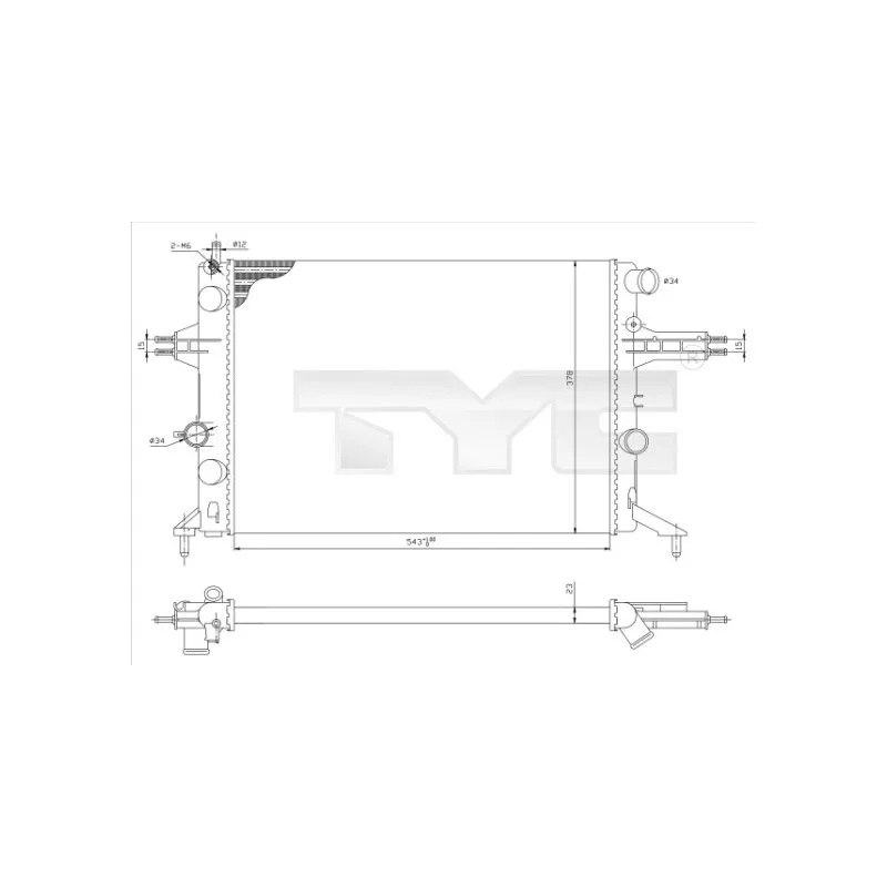 Radiateur, refroidissement du moteur TYC 725-0021