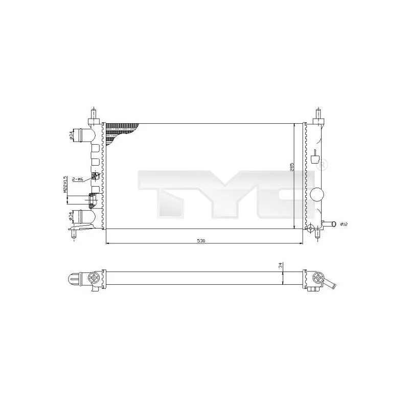Radiateur, refroidissement du moteur TYC 725-0025-R