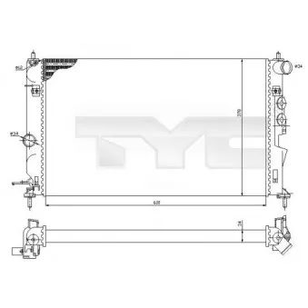 Radiateur, refroidissement du moteur TYC 725-0027-R