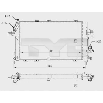Radiateur, refroidissement du moteur TYC