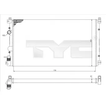 Radiateur, refroidissement du moteur TYC 725-0029